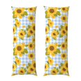 thumbnail image 1 of Body Pillow Cover Blue White Plaid Sunflower Body Pillow Cases With Zipper Soft Breathable Smooth Skin Friendly Long Pillow Case 20 X 5 Inches 1 Pcs, 1 of 3