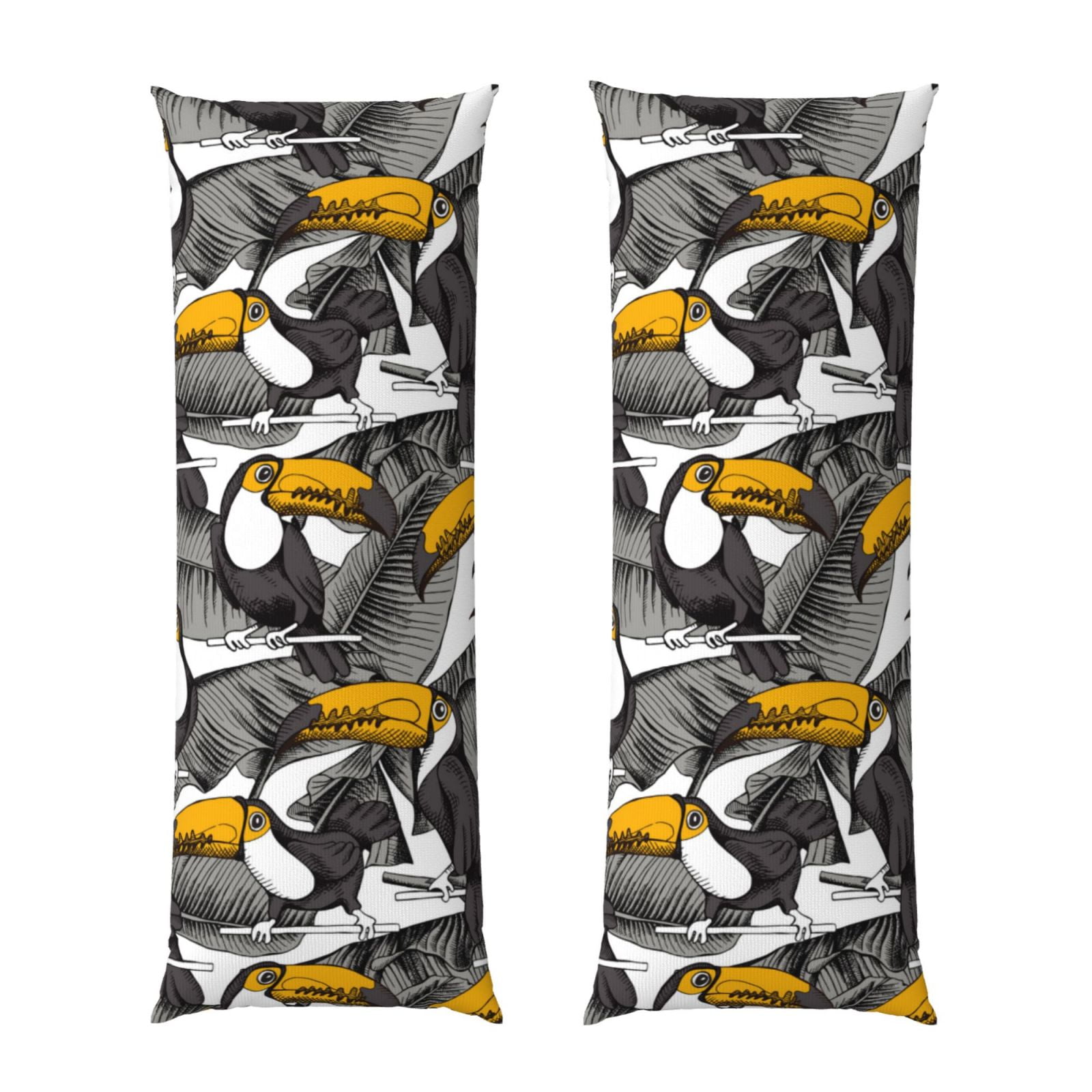 Body Pillow Cover Cartoon Funny Toucan Bird Plant Super Soft Body