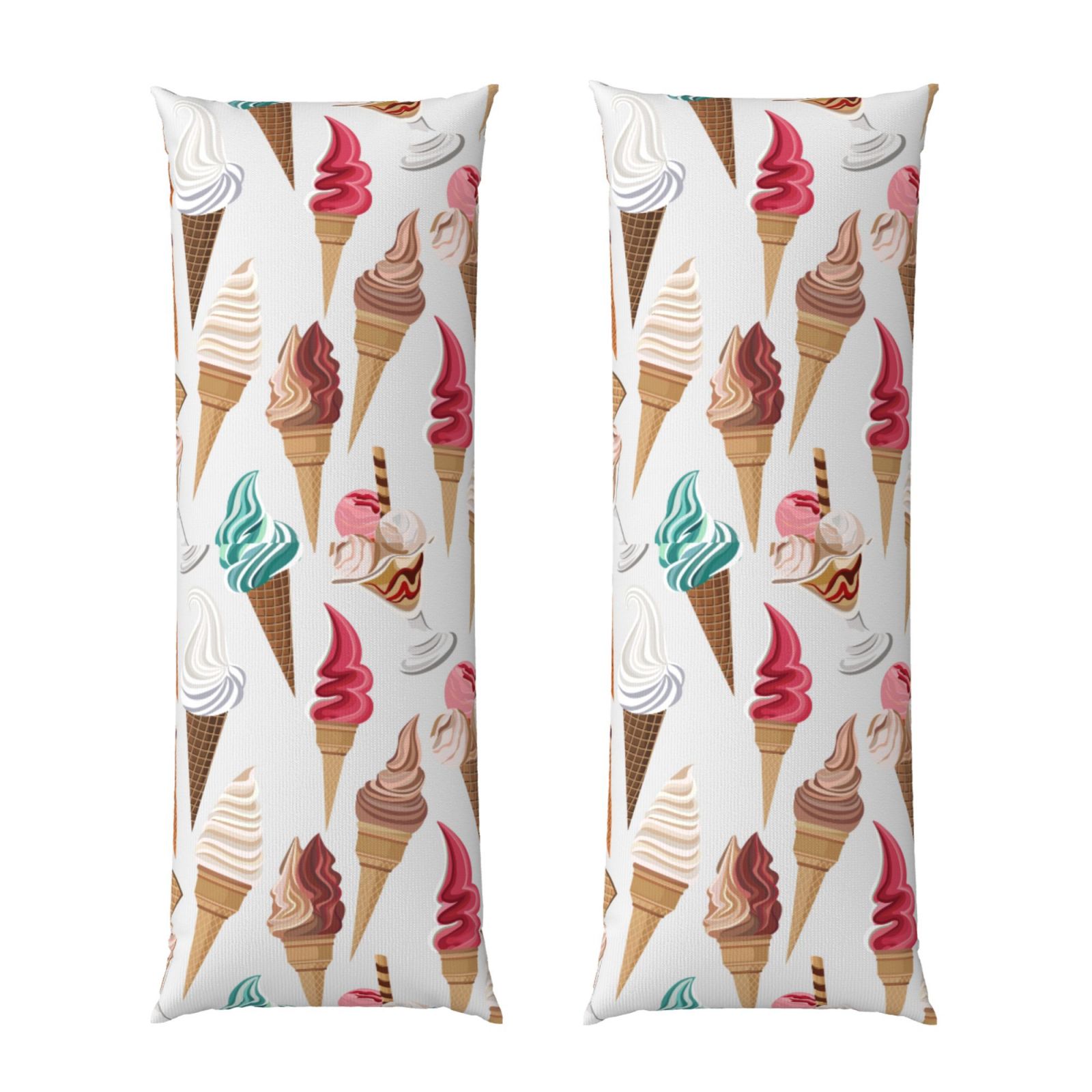Body Pillow Cover Cartoon Ice Cream Print Super Soft Body Pillow