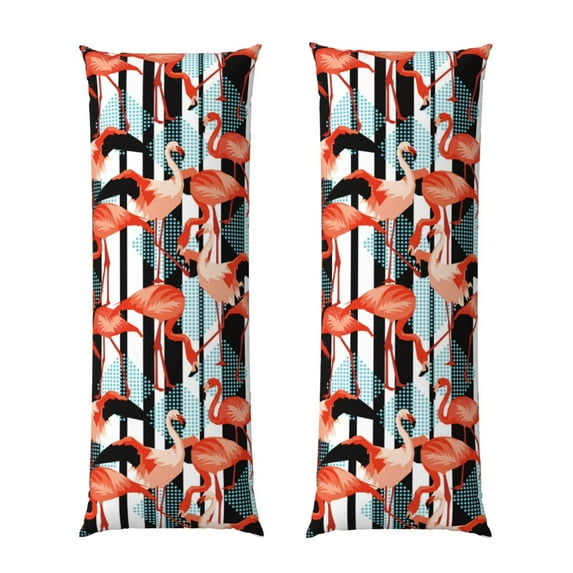 Body Pillow Cover Cool Flamingo Body Pillow Cases With Zipper Soft Breathable Smooth Skin Friendly Long Pillow Case 20 X 5 Inches 1 Pcs