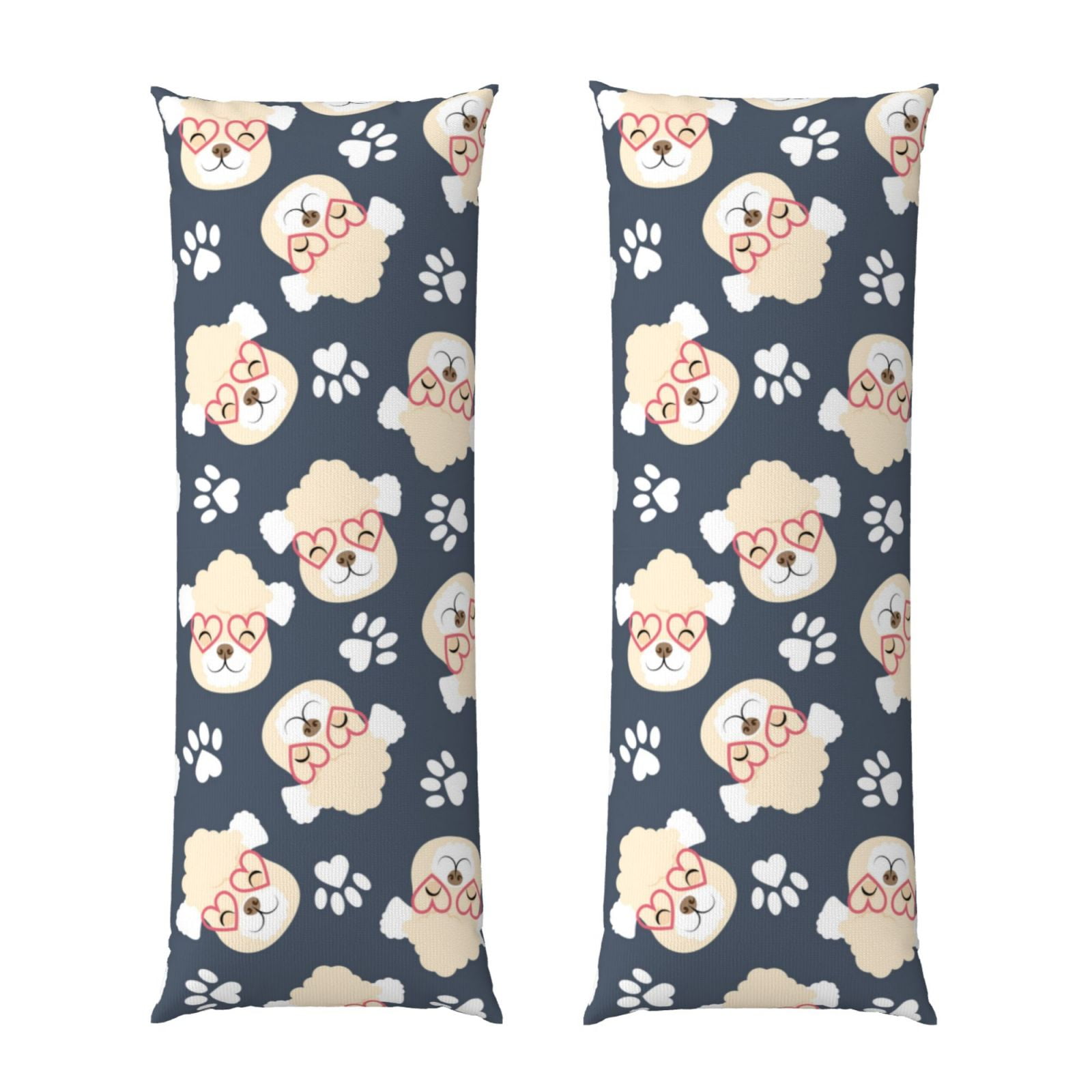 Body Pillow Cover Cute Dog Love Glasses Super Soft Body Pillow Cover