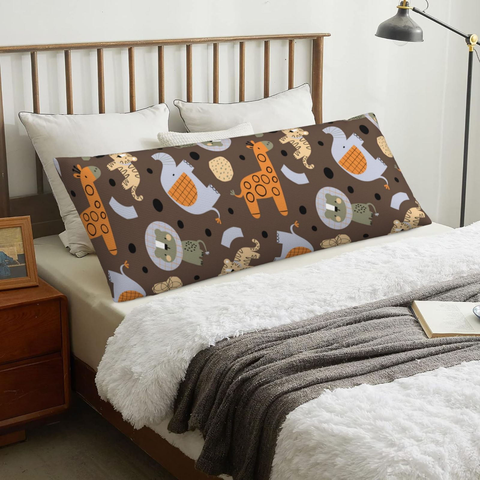 Body Pillow Cover Cute Lion Tiger Cooling Printing Body Pillow