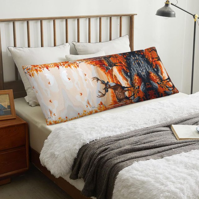 Body Pillow Cover Deer in an Autumn Forest Printing Cooling Body