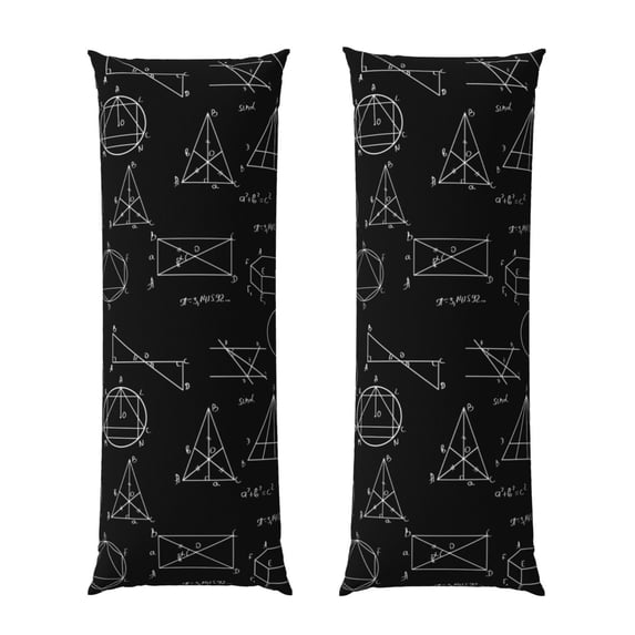 Body Pillow Cover Equation Math Print Black Body Pillow Cases With Zipper Soft Breathable Smooth Skin Friendly Long Pillow Case 20 X 5 Inches 1 Pcs
