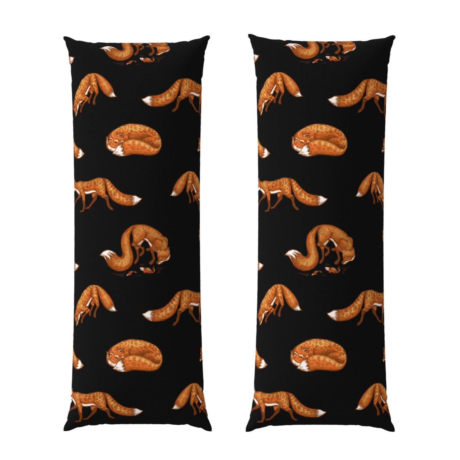 Body Pillow Cover, Fox Pattern Black Printing Cooling Body Pillow