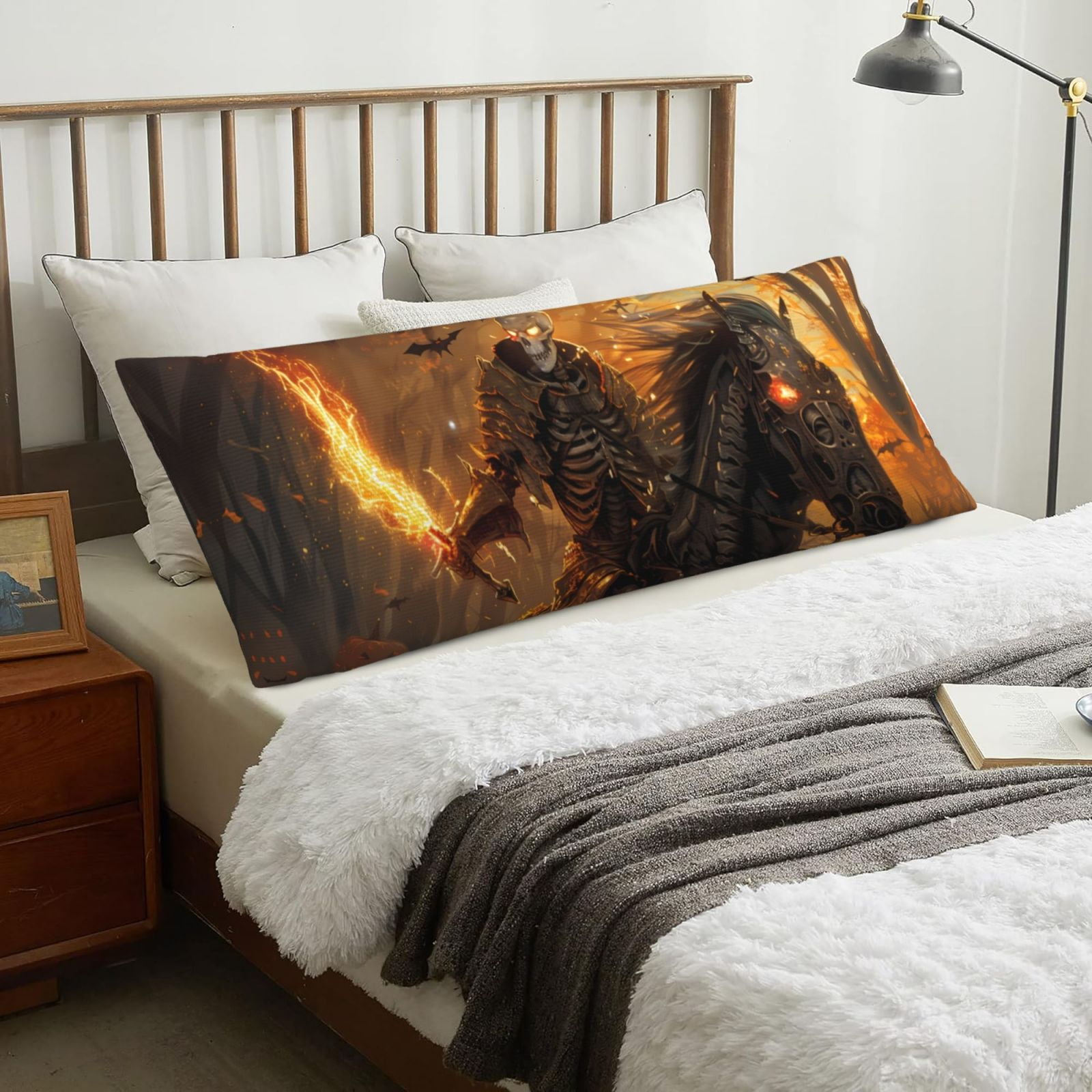 Body Pillow Cover Halloween Skeleton Knight Cool Soft Body Pillow