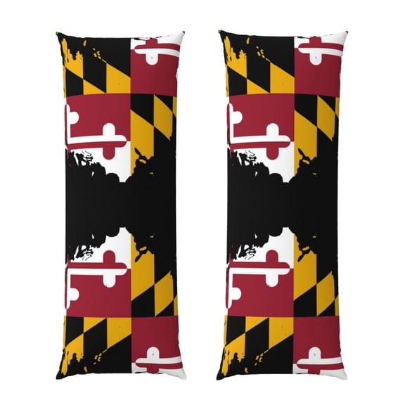 Body Pillow Cover Maryland Flag Heart Long Case Protector With Zipper Rectangle Soft Large Cases Cover 20 X 54 In