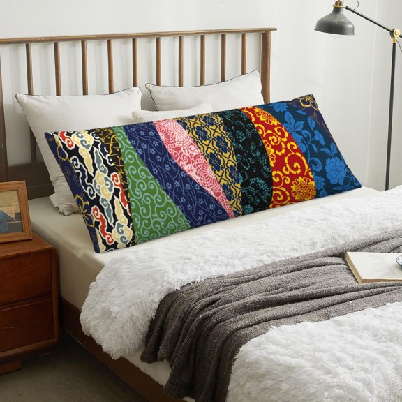 Body Pillow Cover - Multiple Retro Pattern Soft Body Pillow Cover with Zipper, Comfort Body Pillow Pillowcase, Body Pillow Case Cover 20 x 54