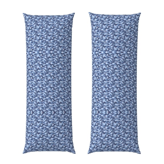 Body Pillow Cover Navy Digital Blue Camouflage Long Case Protector With Zipper Rectangle Soft Large Cases Cover 20 X 54 In