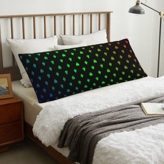 Body Pillow Cover - Poker Shapes Soft Body Pillow Cover with Zipper, Comfort Body Pillow Pillowcase, Body Pillow Case Cover 20 x 54