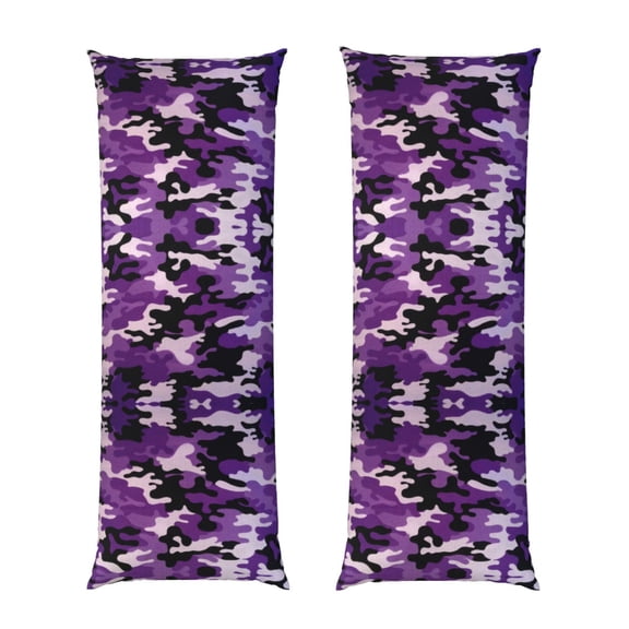 Body Pillow Cover Purple Camouflage Long Case Protector With Zipper Rectangle Soft Large Cases Cover 20 X 54 In