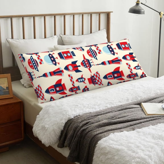 Body Pillow Cover - Rocket Pattern Soft Body Pillow Cover with Zipper, Comfort Body Pillow Pillowcase, Body Pillow Case Cover 20 x 54