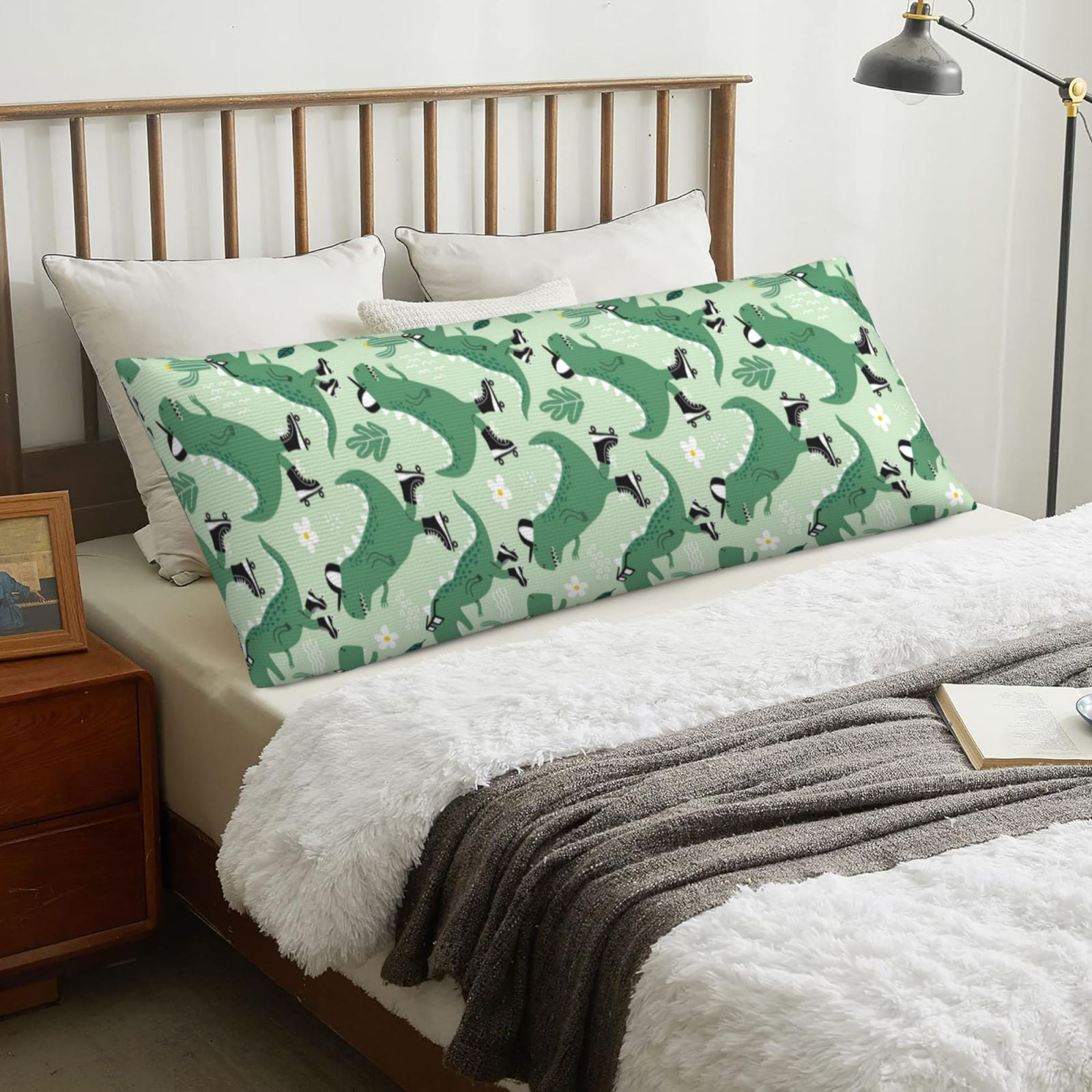 Body Pillow Cover Soft Body Pillow Pillowcase, Dinosaurs on Roller