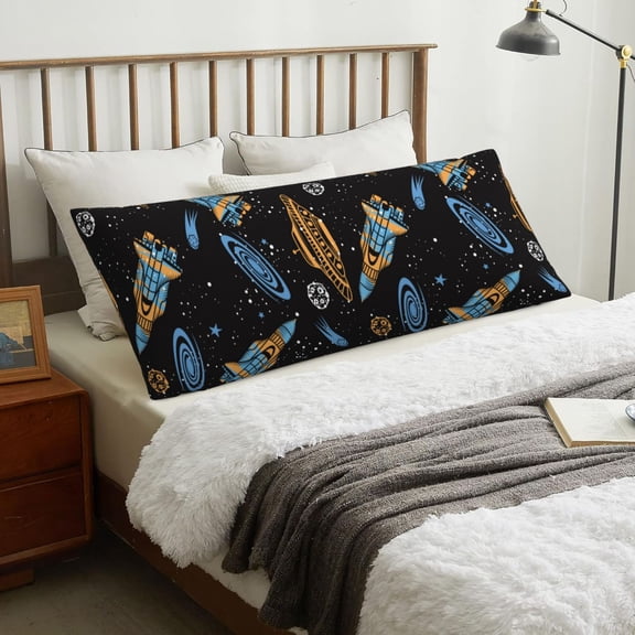 Body Pillow Cover - Space rocket A Soft Body Pillow Cover with Zipper, Comfort Body Pillow Pillowcase, Body Pillow Case Cover 20 x 54