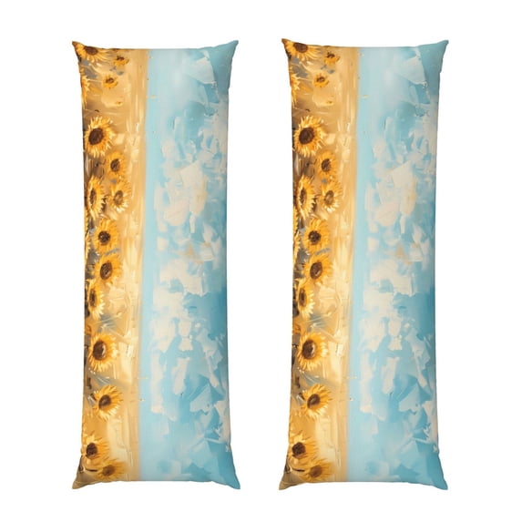 Body Pillow Cover Sunflower Field Bliss Body Pillow Cases With Zipper Soft Breathable Smooth Skin Friendly Long Pillow Case 20 X 5 Inches 1 Pcs