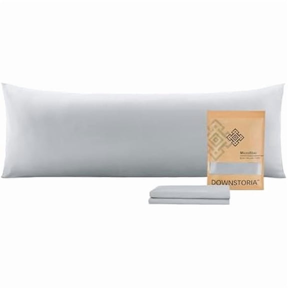 Body Pillow Cover, Ultra Soft Microfiber Long Pillowcase, Envelope Closure Large Pillow Cases 20x54 inch (Light Gray)