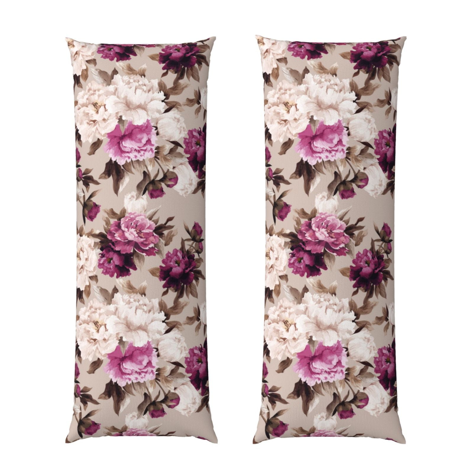 Body Pillow Cover White Purple Rose Flowers Super Soft Body Pillow