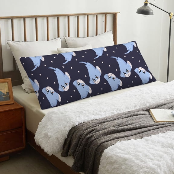 Body Pillow Cover - cute stingray polka dots black Soft Body Pillow Cover with Zipper, Comfort Body Pillow Pillowcase, Body Pillow Case Cover 20 x 54