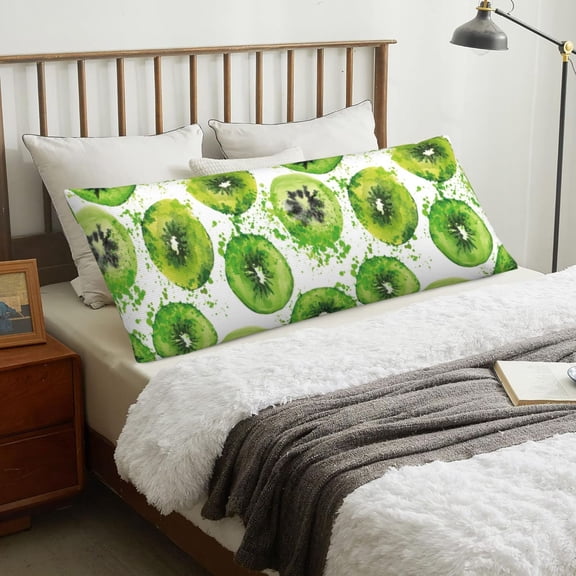 Body Pillow Cover - green kiwi Soft Body Pillow Cover with Zipper, Comfort Body Pillow Pillowcase, Body Pillow Case Cover 20 x 54