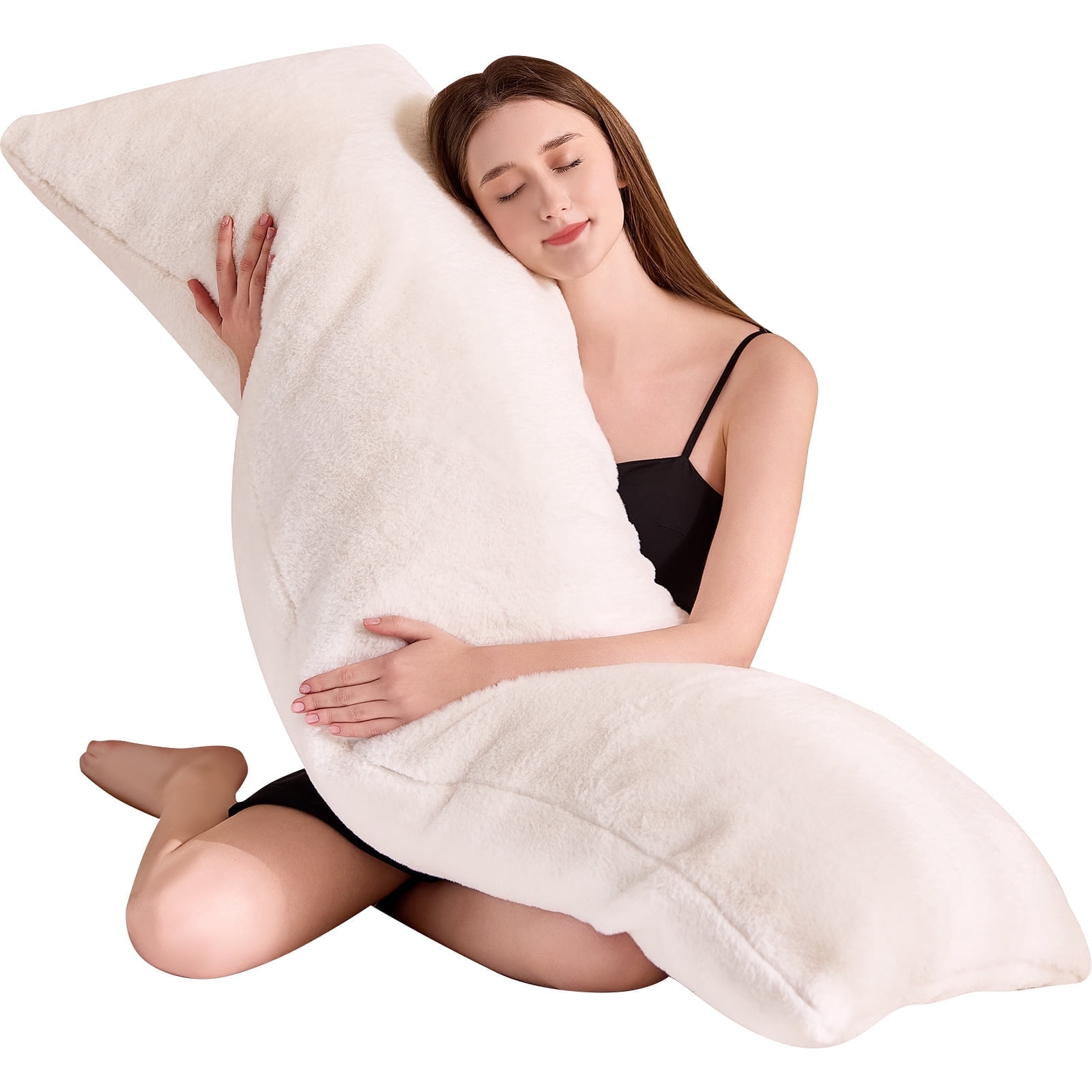 Body Pillow, Full Body Pillows for Adults, Long Pillow for Sleeping with Removable Cover and Adjustable Filling for Side Sleeper & Pregnancy,  Firm & Fluffy 20x54 inches (white)