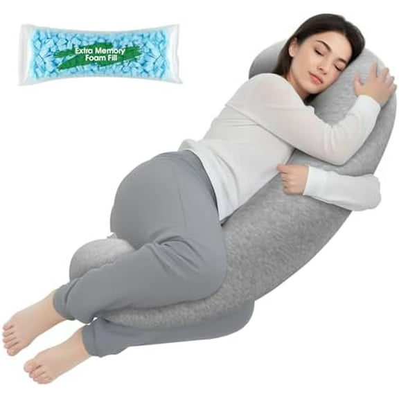 Body Pillow, Long Pillow, Memory Foam Body Pillow, C-Shaped Side Sleep Pillow, Long Lumbar Pillow, 35”×10”