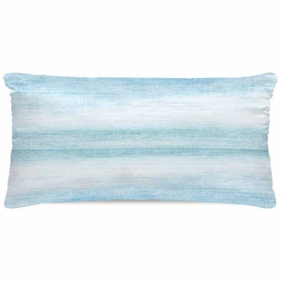 Body Pillow Pillowcase, Modern Rustic Minimalist Pastel Solid Silk Pillowcases for Hair and Skin with Zipper, Gradient Aqua Blue Soft Breathable Cooling Pillow Cover for Women, 20 x 40 Inches
