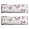 thumbnail image 1 of Body Pillow Protector 20x54 - Artistic Butterfly and Flowers Design - Soft & Breathable Fabric with Seamless Zipper - Easy Care & Quick-Dry, 1 of 5