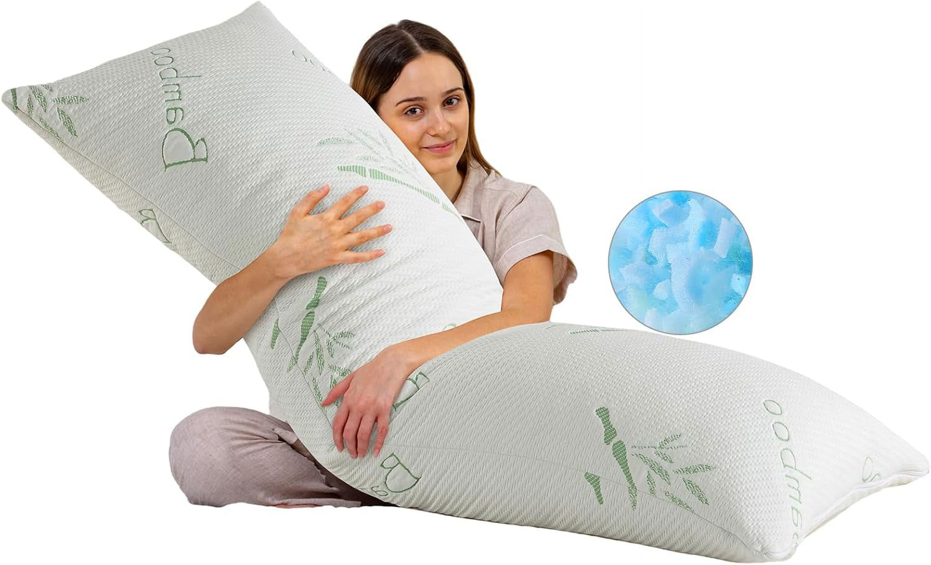 Body Pillow for Adults Shredded Memory Foam Long Full Sleeping with Breathable Cover Firm Hug Large Pillows Side/Back Sleepers 20x54