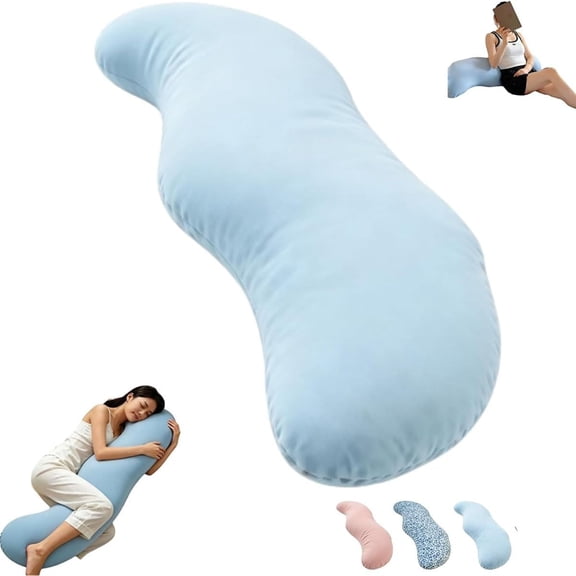 Body Pillow for Side Sleeper, Long Bodys Pillows for Sleeping, Multipurpose Back Leg Support Pillow for Bedroom Sofa Home(Blue)