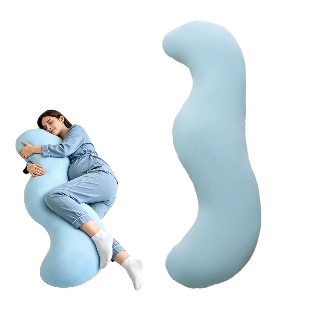 Body Pillow for Side Sleeping, Ergonomic Double Curve Hip & Leg Support ...