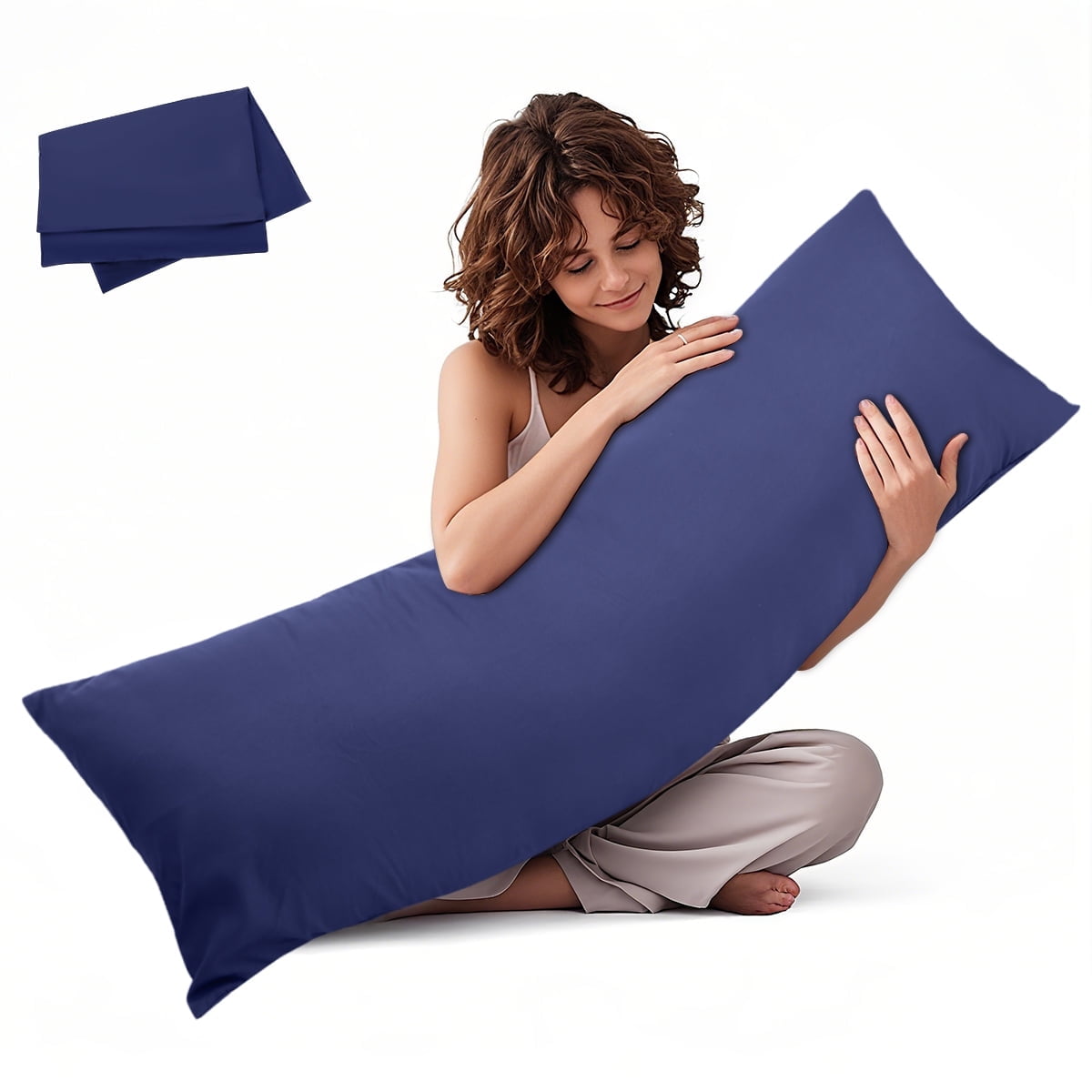 Large Body Pillow Insert with Pillowcase, Breathable Full Body