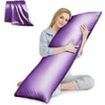 thumbnail image 1 of Body Pillow with Satin Pillowcase, Cooling Body Pillow for Adults, Removable Cover, Black (20"x54"), 1 of 9
