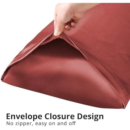 Body Pillow with Satin Pillowcase, Cooling Body Pillow for Adults, Removable Cover, Wine Red (20"x54")