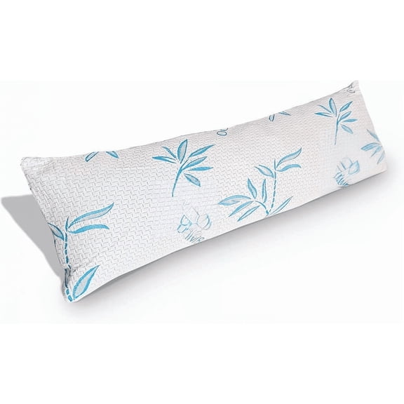 Body Pillow with Shredded Memory Foam Adjustable Fill and Hypoallergenic Removable Washable Zipper Cover