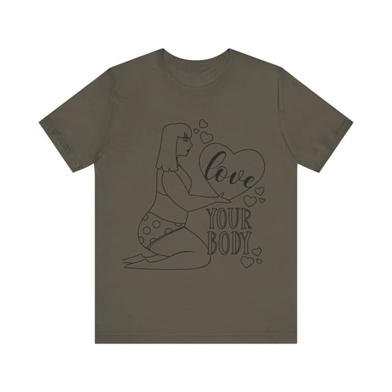 Body Positive Plus Size Woman Jersey Short Sleeve Tee T-Shirt