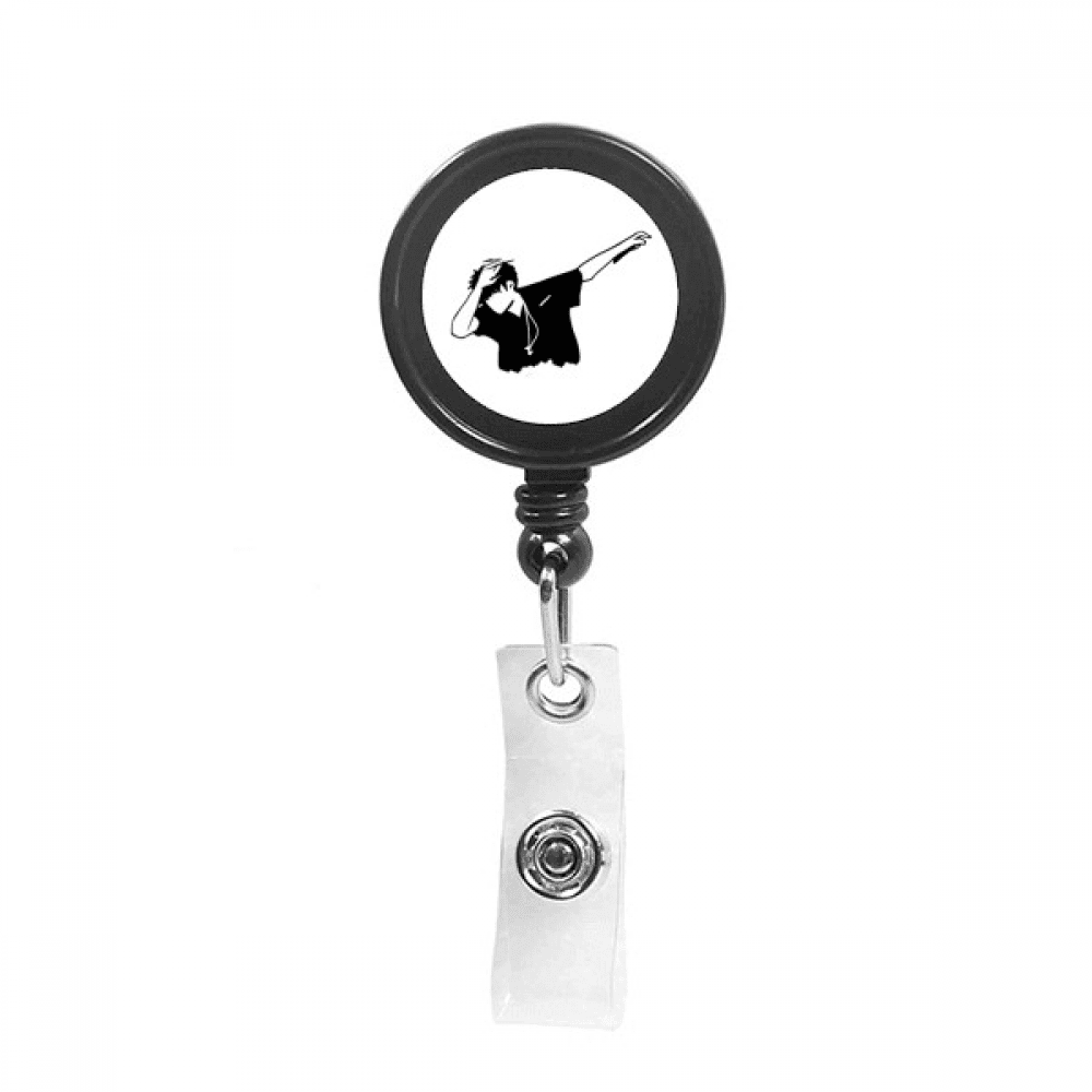 Body Posture Headset Dance Retractable Keychain Badge Holder ID Badge