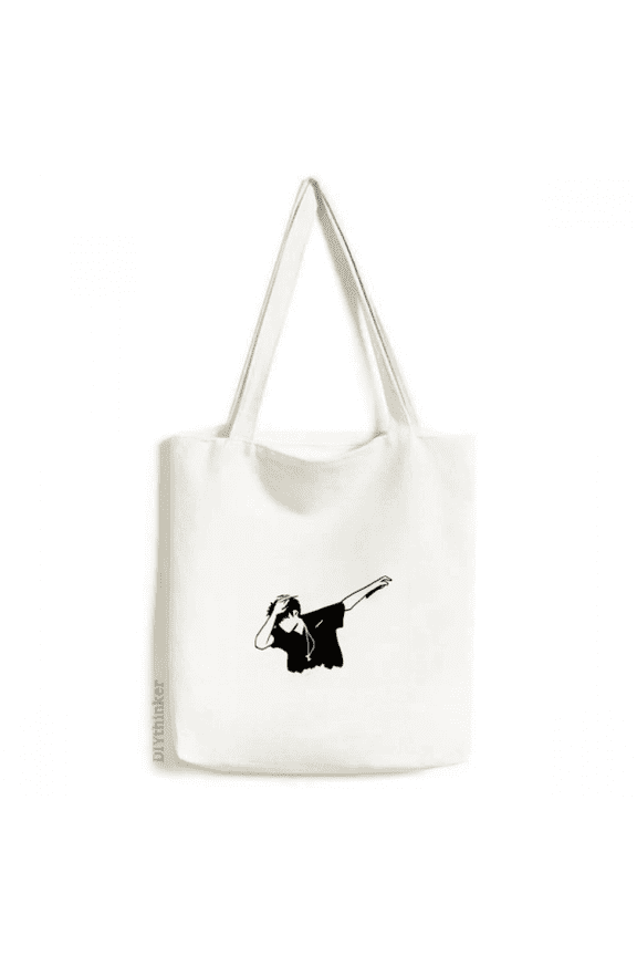 Body Posture Headset Dance Tote Canvas Bag Shopping Satchel Casual Handbag