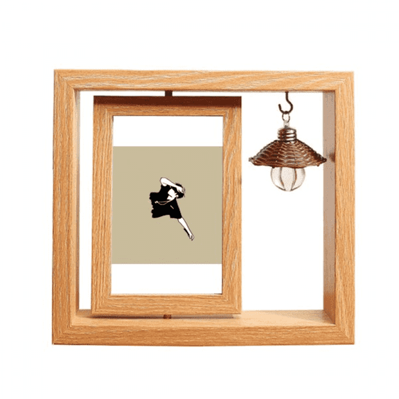 Body Posture Headset Dance Wooden Rotating Picture Photo Frame 4x6