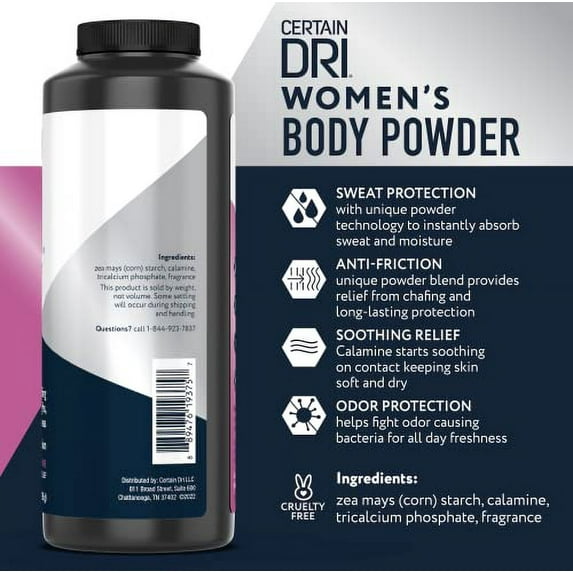 Body Powder for women, maximum sweat absorption and moisture control, 8 Ounces.|Body powder for women with maximum moisture absorption. 8 Ounces. 1 pack|One pack