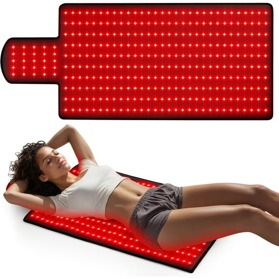 Body Red Light Therapy Mat, Eligible Red Light Therapy Blanket, 325pcs 2in1 LEDs(660nm& 850nm), Premium Leather, Adjustable Timer & Intensity 36.3"*15.8"