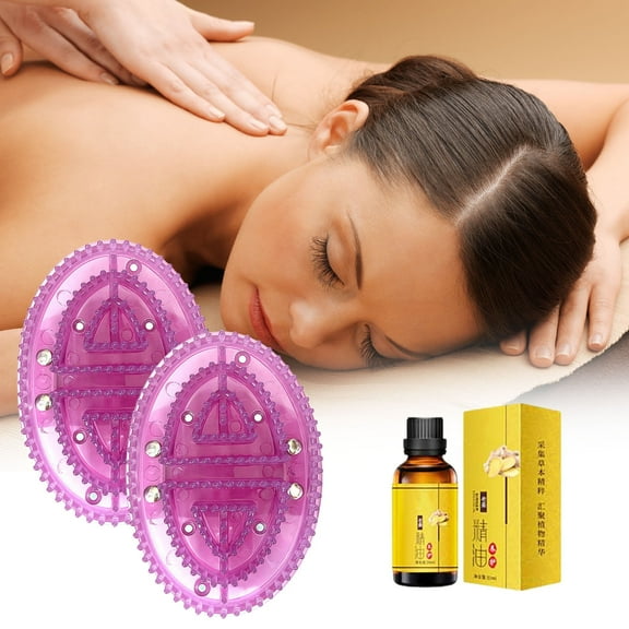 Body Relaxation Comb With Oil Set,2 Acupressure Meridian Brush,Portable Handheld Massage Comb,Full Body Relaxation Tool with Essential Oil Applicator for Home Use