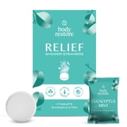 Body Restore 3 Count Shower Steamers for Aromatherapy, Essential Oils, Eucalyptus