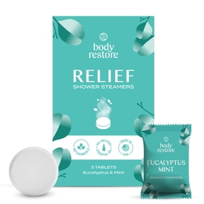 Body Restore 3 Count Shower Steamers for Aromatherapy, Essential Oils, Eucalyptus
