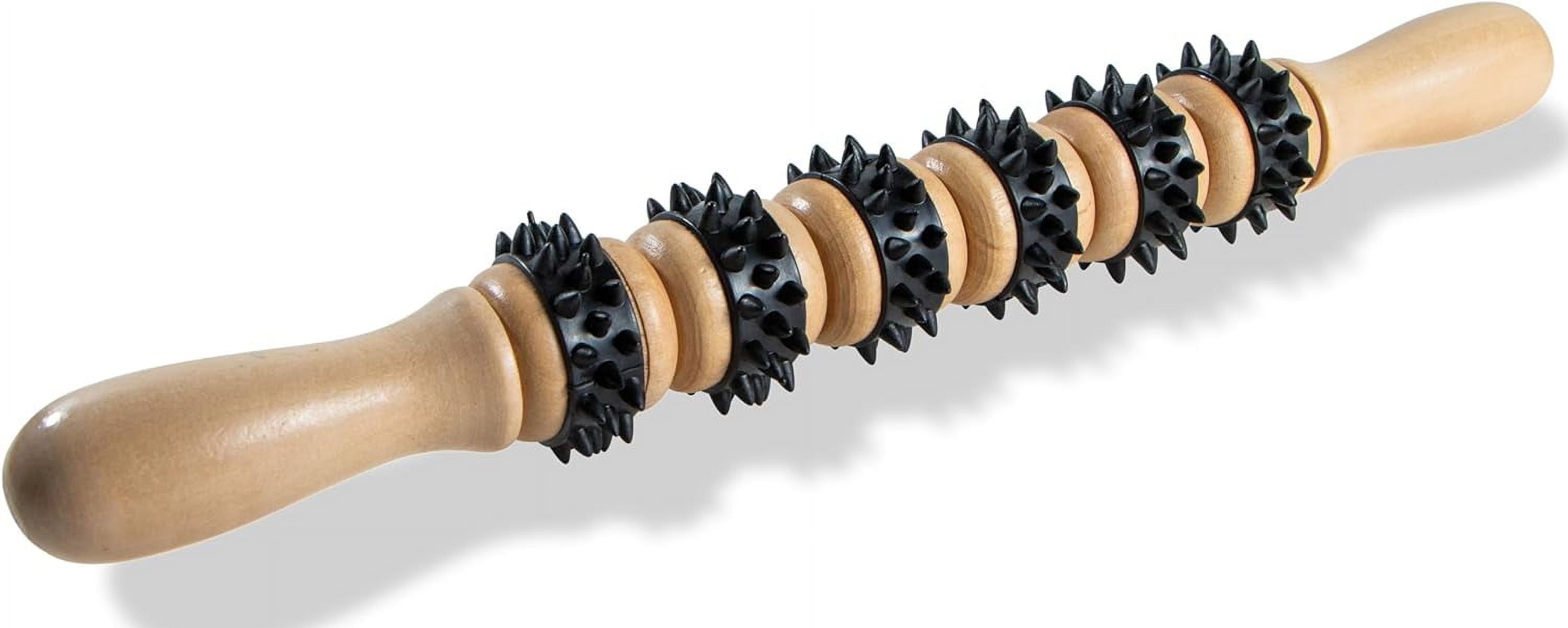 Body Roller Massager Stick for Legs Hand Held Wooden Massage Roller
