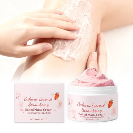 Body Scrub, Sakura Strawberry Body Scrub, Gentle Exfoliation 100g