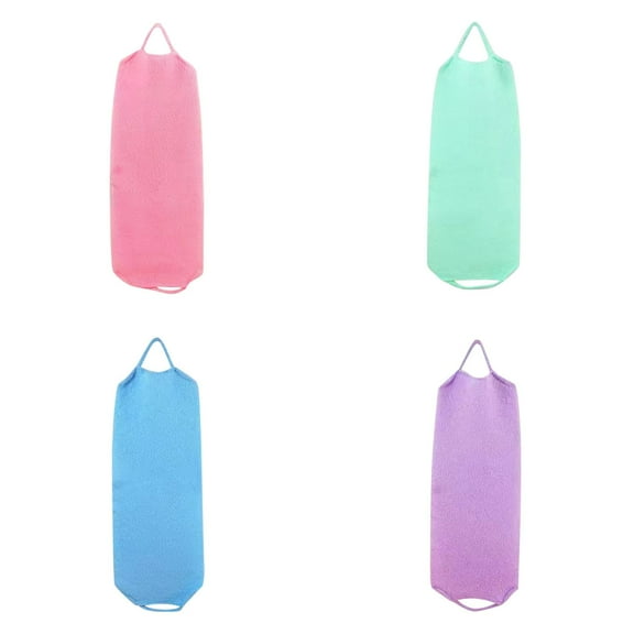 Body Scrubber with Handles, Exfoliating Washcloth Towel, Back scrub, Nylon Exfoliating Washcloth Extended Length Washers Stretchable Shower Scrubber for Face Back Cleans Skin Massages Women Men