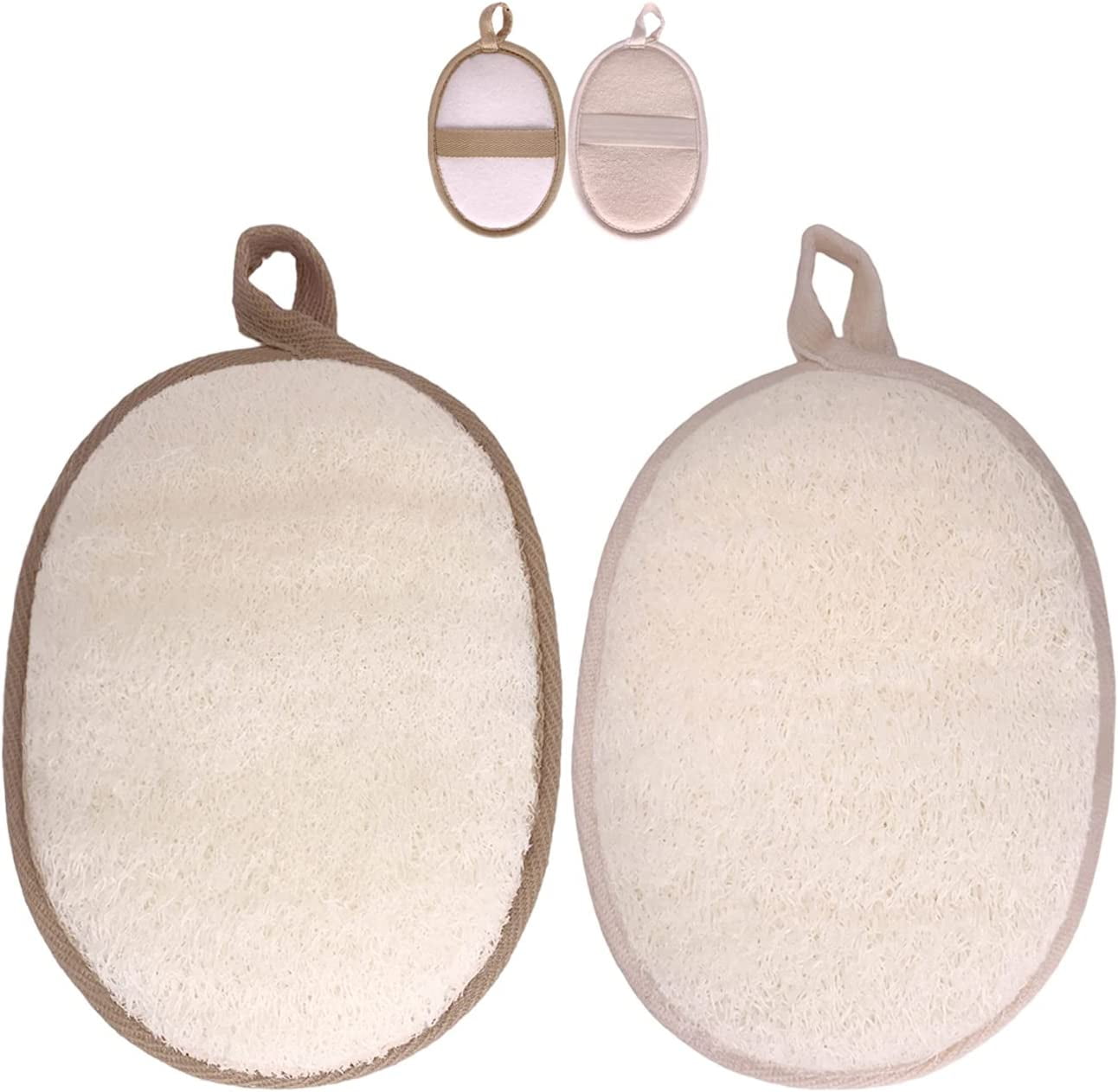 Body Scrubber Loofah Sponge (2 Pack), 100 Natural Lufa Bath Scrubber