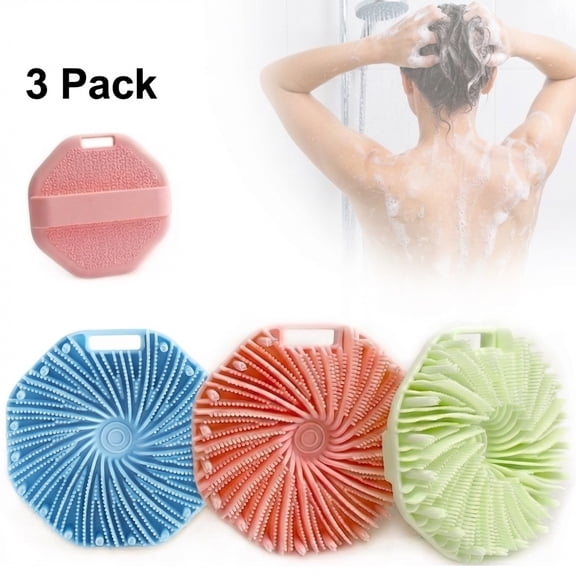 Body Scrubber Set - 3PCS Exfoliating Body Scrubber With Hand Strap, No-Slip Loofah Bath Brush For Shower, Body Wash Cleaning, All Skin Types