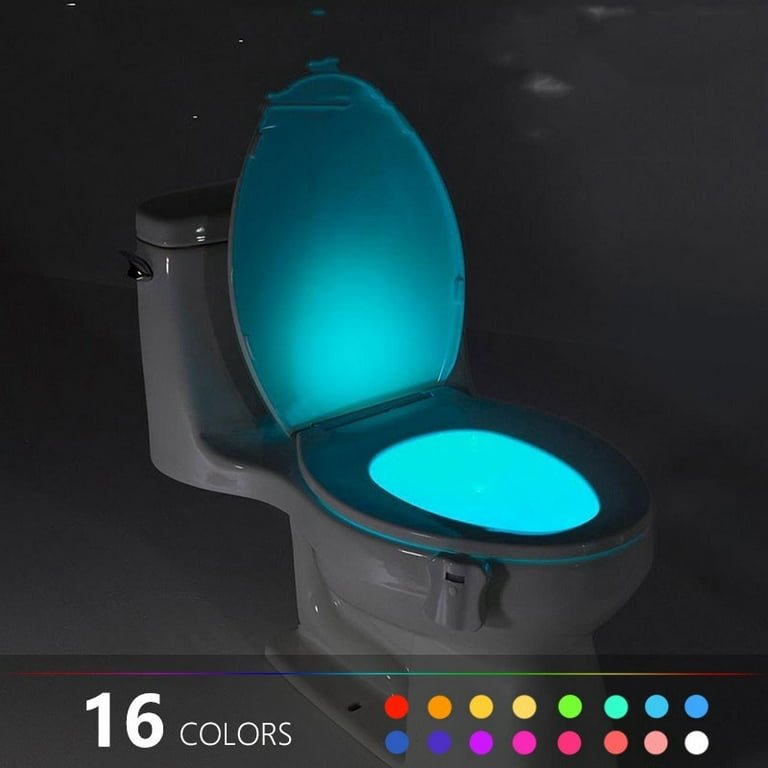 Body Sensing Automatic LED Motion Sensor Night Lamp Toilet Bowl Bathroom  Light