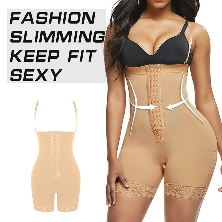 Final Clearance! Shapewear for Women Tummy Control Full Body Shaper Plus  Size Fajas Colombianas Post Surgery Compression Short, Khaki, S 